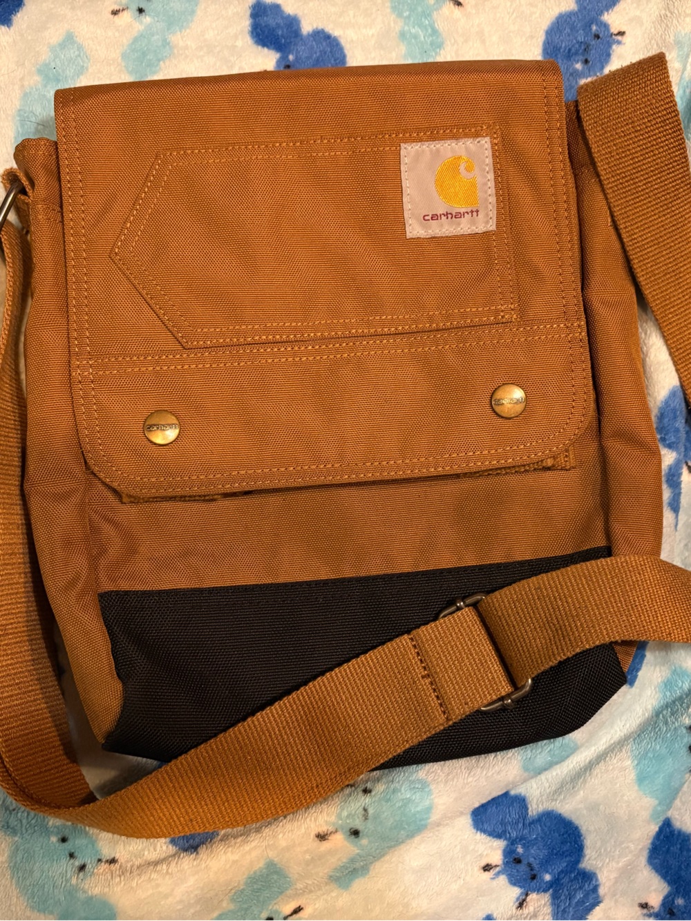 Carhartt Brown and Black Compact Messenger Shoulder Bag